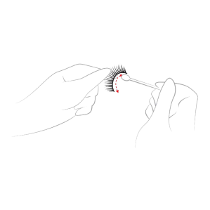 Lash Care: Glide a cotton swab with oil-free makeup remover along the lash band to remove the excess glue.